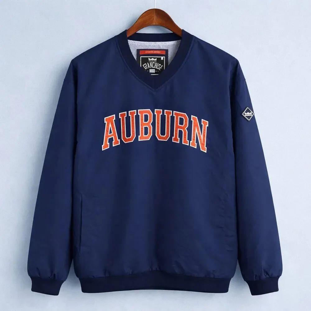 Vintage Auburn University War Eagle Aubie Franchise Club Navy Pullover Jacket XL